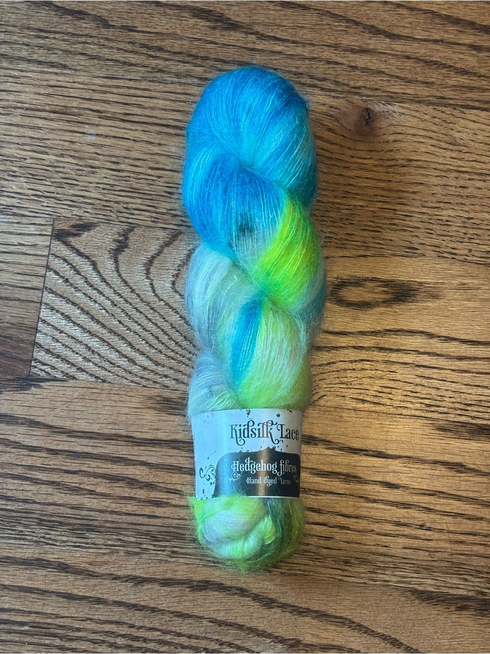 Hedgehog Fibres Yarn Kidsilk Lace Bounce Kid Mohair Silk Lace Weight Blue Knit